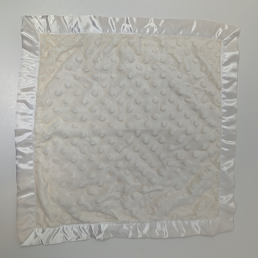 Vitamins Baby Lovey Cream Satin-Trimmed Minky Security Blanket
